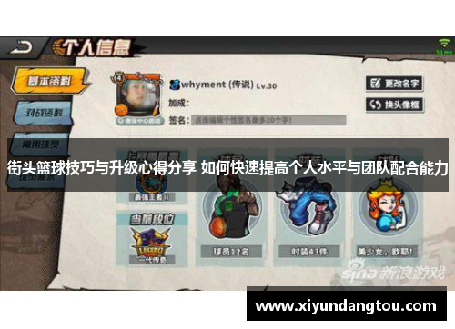 街头篮球技巧与升级心得分享 如何快速提高个人水平与团队配合能力